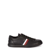 MONCLER BLACK LEATHER TRAINERS