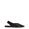 ISABEL MARANT LINTA BLACK LEATHER FLATS,2662840