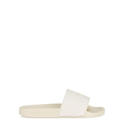 Gucci Pursuit Logo-embossed Rubber Pool Slides In White