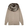 DOM GOOR FUR-TRIMMED WOOL-BLEND JUMPER