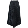 VINCE CHECKED PLEATED CADY MIDI SKIRT