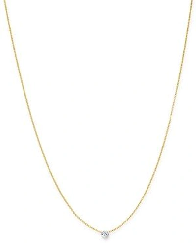 Aerodiamonds 18k Yellow Gold Solo Diamond Adjustable Necklace, 18 In White/gold