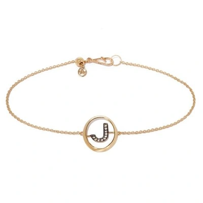 Annoushka 18ct Yellow Gold And Diamond Initial J Bracelet