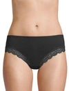 Hanro Cotton Lace Hi-cut Brief In Black