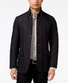 Barbour Quilted Button-front Jacket In Navy