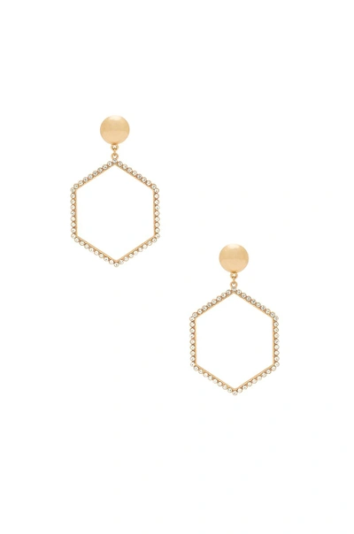 Ettika Hexagon Drop Earrings In Gold