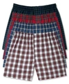 HANES MEN'S PLATINUM UNDERWEAR, PLAID WOVEN BOXER 4 PACK