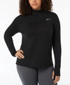 Nike Element Plus Size Women's Half-zip Running Top In Black