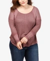 LUCKY BRAND TRENDY PLUS COTTON THERMAL TOP