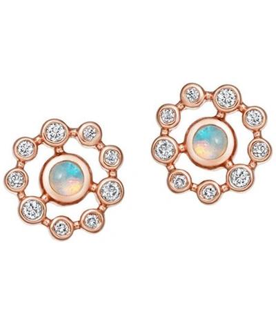 Astley Clarke Rose Gold Icon Nova Opal Stud Earrings