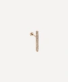 Maria Tash 18ct 18mm Square Diamond Pave Bar Single Threaded Stud Earring In Rose Gold