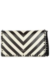 VALENTINO GARAVANI ROCK STUD STRIPED CLUTCH