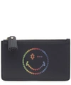 ANYA HINDMARCH SMALL RAINBOW WINK CIRCUS LEATHER ZIP POUCH