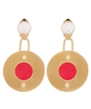 MARNI ROUND METAL AND RESIN CLIP-ON EARRINGS