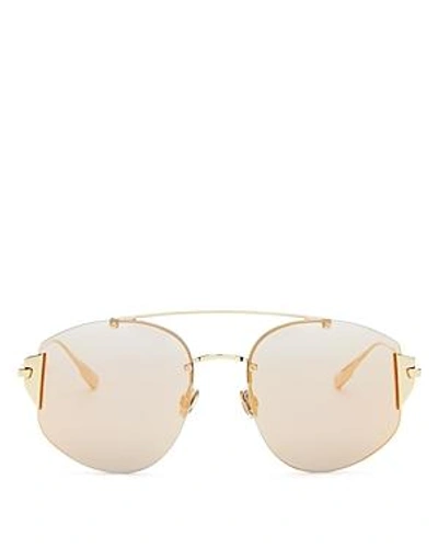 Dior Women's Stronger Mirrored Brow Bar Rimless Square Sunglasses, 58mm In Gold