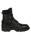 PRADA LOGO DETAIL COMBAT BOOTS,10702800