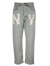 GUCCI NY YANKEES PATCH JEANS,10702887