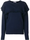 SEE BY CHLOÉ ROUND NECK RUFFLE SWEATER