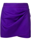 N°21 No. 21 Ruched Mini Skirt In Purple. In Purple