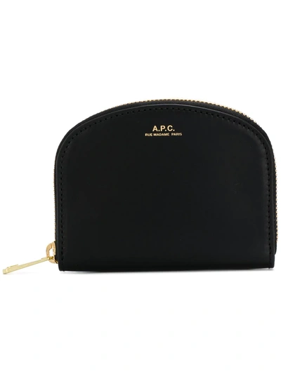 A.p.c. Zip Around Purse In Black