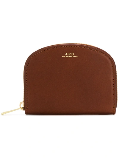 Apc Zip Around Purse In Brown