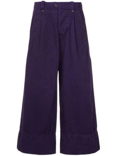 Kolor Wide Leg Cropped Trousers - 紫色 In Purple
