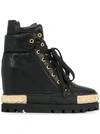 CASADEI CASADEI CONCEALED WEDGE SNEAKER BOOTS - BLACK
