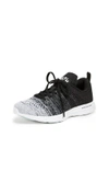 Apl Athletic Propulsion Labs Techloom Pro Knit Running Shoe In White/grey/black Melange