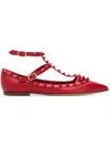 VALENTINO GARAVANI VALENTINO VALENTINO GARAVANI ROCKSTUD BALLERINAS - RED