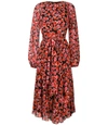 GIAMBATTISTA VALLI Red Floral Petal Printed Dress,2345538210496464765