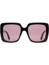 Gucci Rectangular-frame Acetate Sunglasses In Black