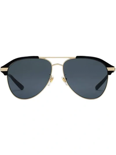 Gucci Specialized Fit Aviator Metal Sunglasses In Metallic