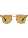 Gucci Square-frame Metal Sunglasses In Gold