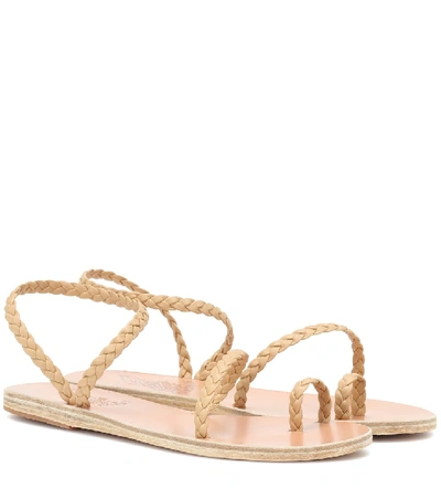 Ancient Greek Sandals Eleftheria Braided-leather Flat Sandals In Gold