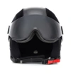 FENDI FAUX LEATHER AND VELVET SKI HELMET,P00338093