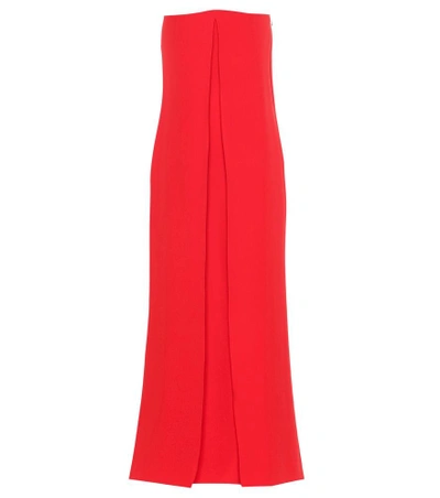 Valentino Cady Couture Strapless Jumpsuit In Red