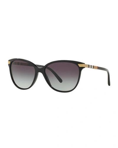 BURBERRY CHECK-TRIM CAT-EYE SUNGLASSES,PROD215150019
