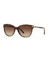 Burberry Icon Stripe Cat-eye Sunglasses In Brown Pattern