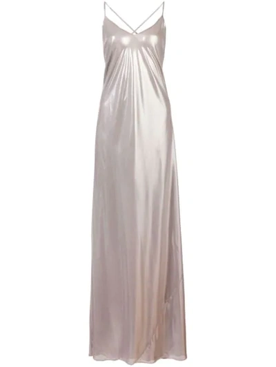 Michelle Mason Metallic Bias Gown