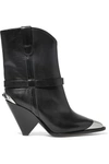 ISABEL MARANT LAMSY EMBELLISHED LEATHER ANKLE BOOTS