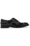 CHURCH'S ANNA MET STUDDED GLOSSED-LEATHER BROGUES