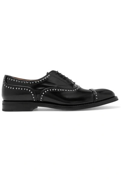 Church's Anna Met Studded Glossed-leather Brogues In Black (black)