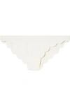Marysia Broadway Scalloped Stretch-crepe Bikini Briefs In White