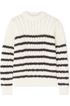 LOEWE STRIPED CABLE-KNIT WOOL SWEATER