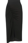 BY MALENE BIRGER SUNIKKA RUCHED STRETCH-KNIT MIDI SKIRT