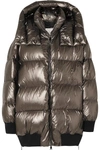 MONCLER QUILTED METALLIC SHELL DOWN JACKET