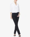 Nydj Marilyn Womens Tummy Control Denim Straight Leg Jeans In Black