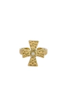 LUV AJ THE HAMMERED CROSS SIGNET RING