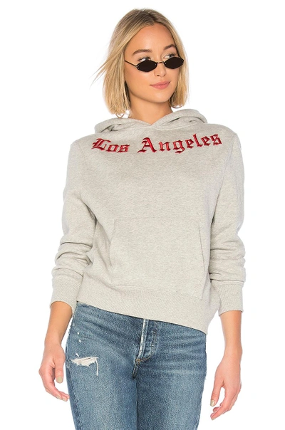 Kendall + Kylie Embroidered Oversize Fleece In Grey