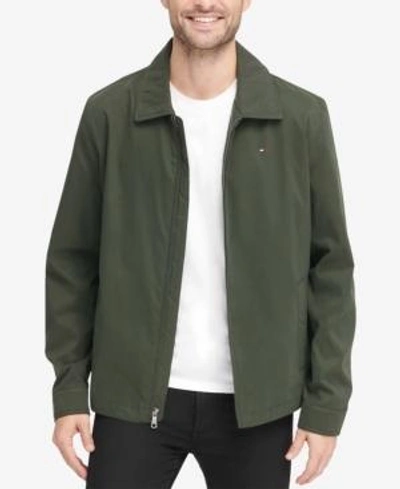 Tommy Hilfiger Men's Lightweight Full-zip Micro-twill Jacket In Olive